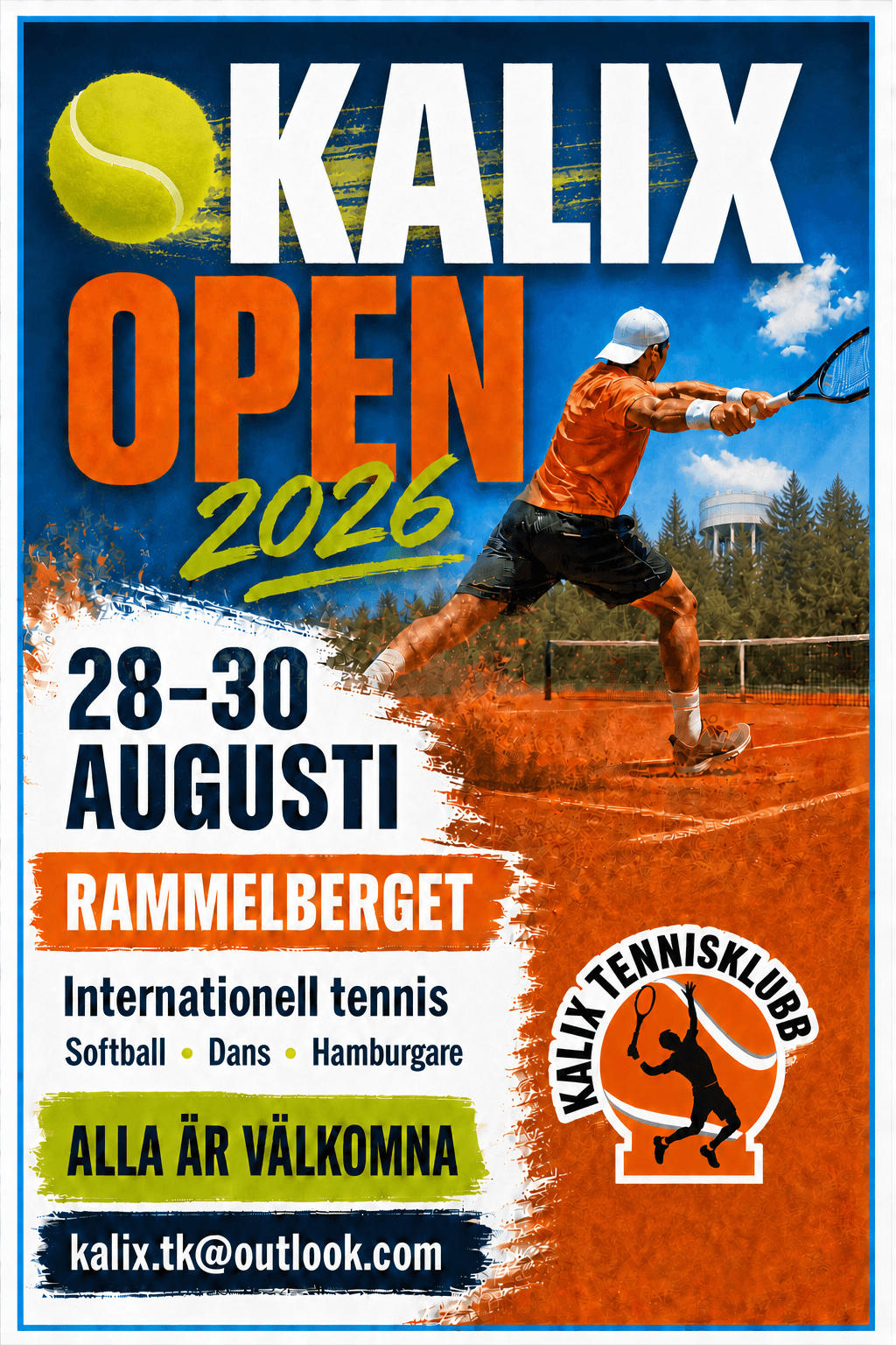 Affisch för Kalix Open 2026 vid Rammelberget, 28–30 augusti